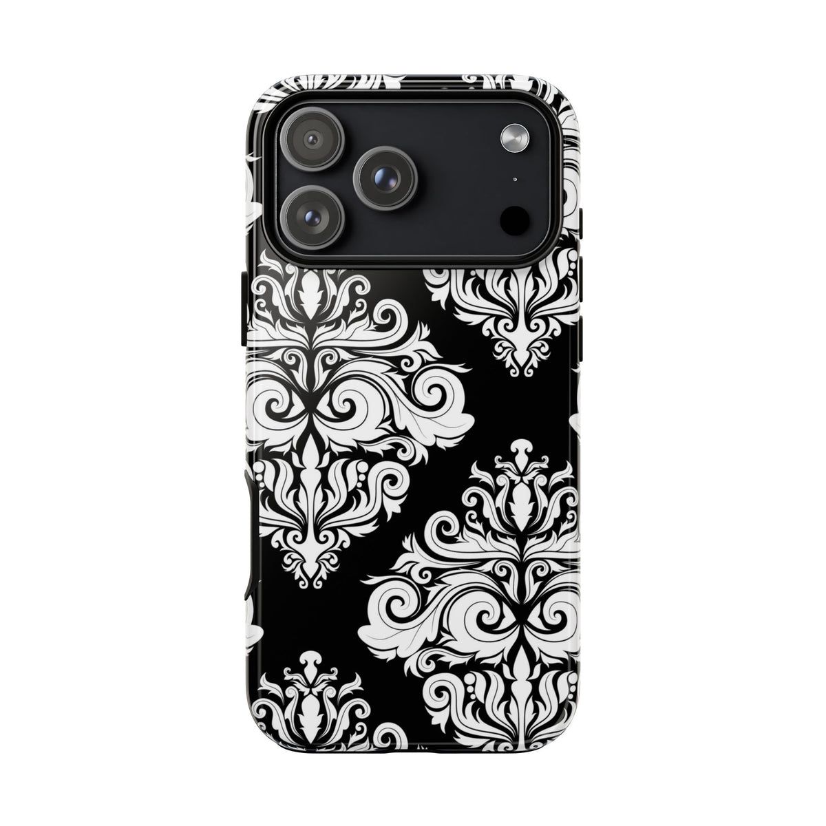 Black & White Damask Phone Case – Elegant Tough Case