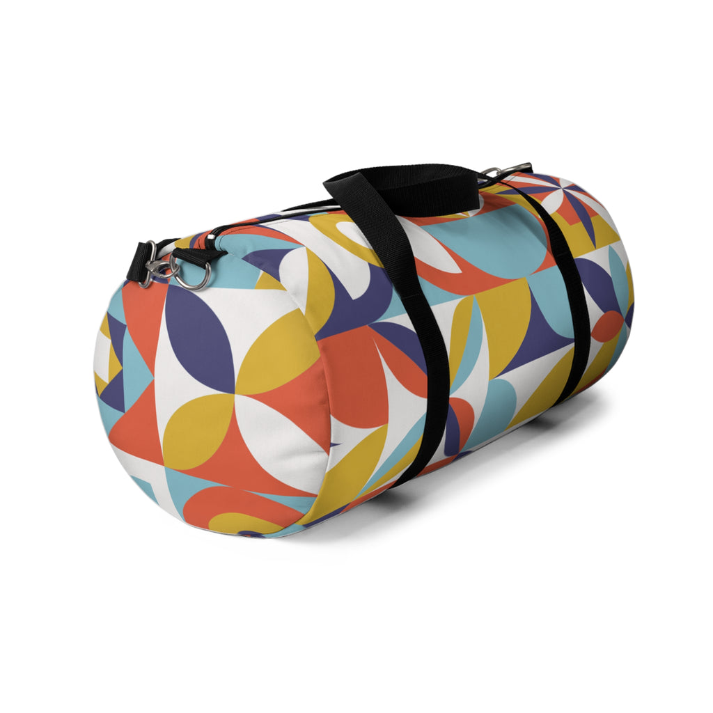 Retro Geometric Duffel Bag – Mid-Century Modern Design