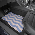 Blue Wavy Stripes Car Floor Mats – 4-Piece Set