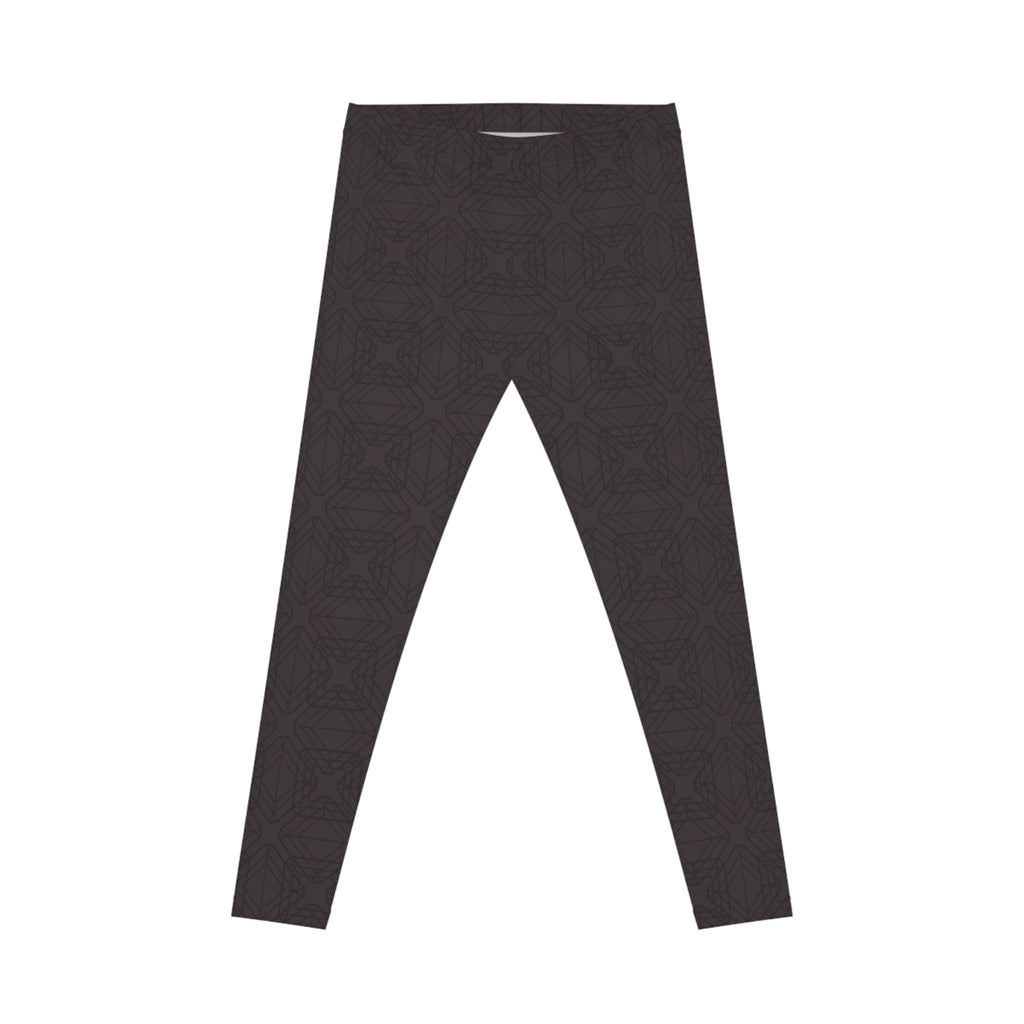 Black Geometric Leggings – Minimal Dark Pattern