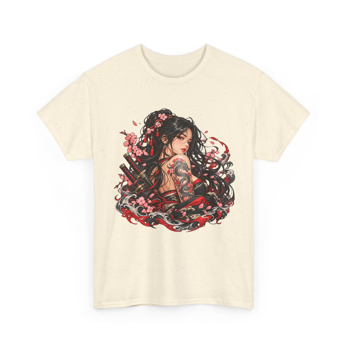 Japanese Samurai Girl T-Shirt – Dark Anime Warrior Graphic Tee