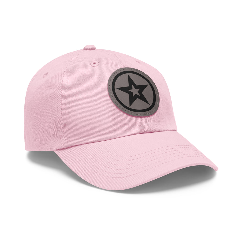 Star Leather Patch Dad Hat – Classic Star Logo Baseball Cap