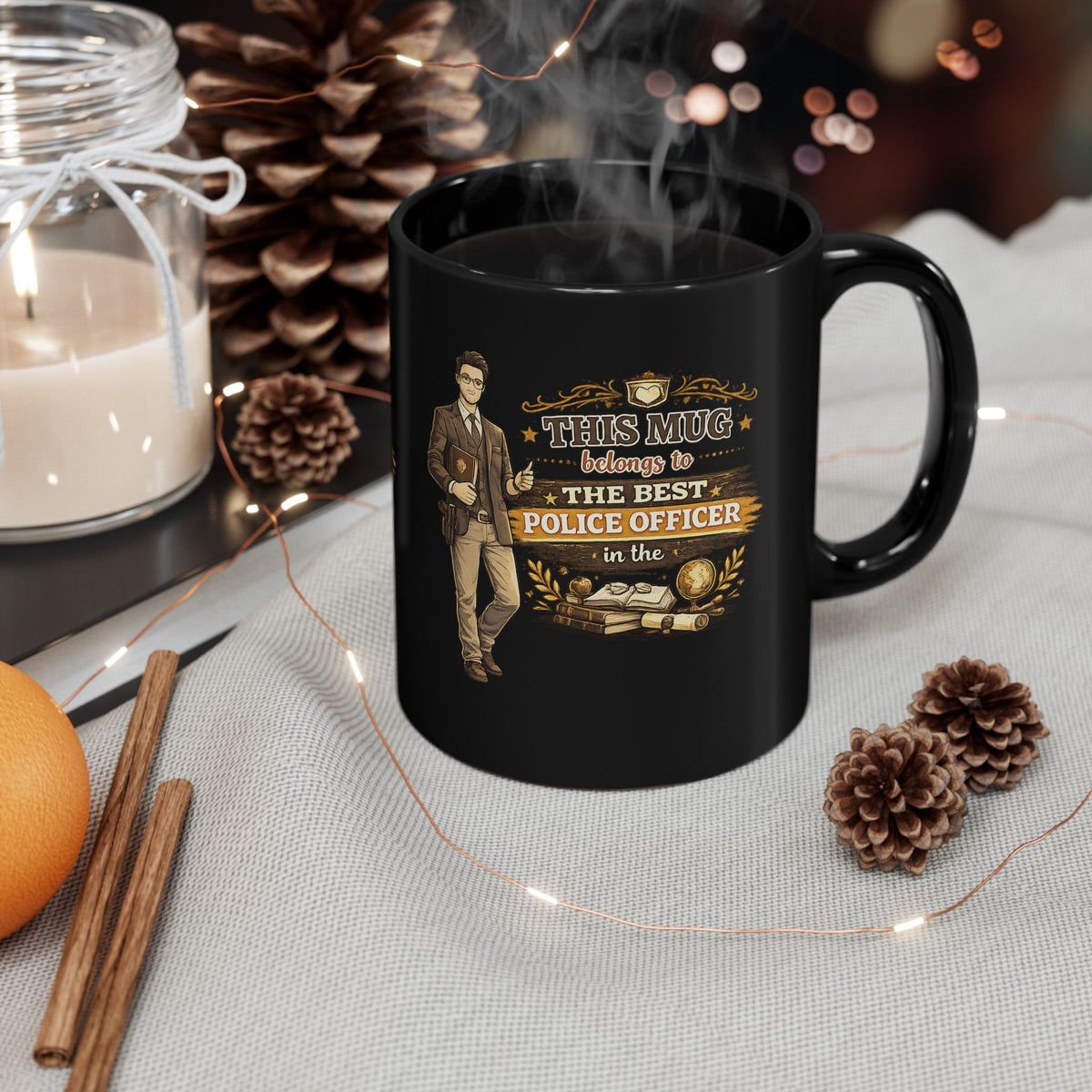 Best Police Officer Mug  This Mug Belongs To The Best Police Officer in the World, Law Enforcement Coffee Mug Gift