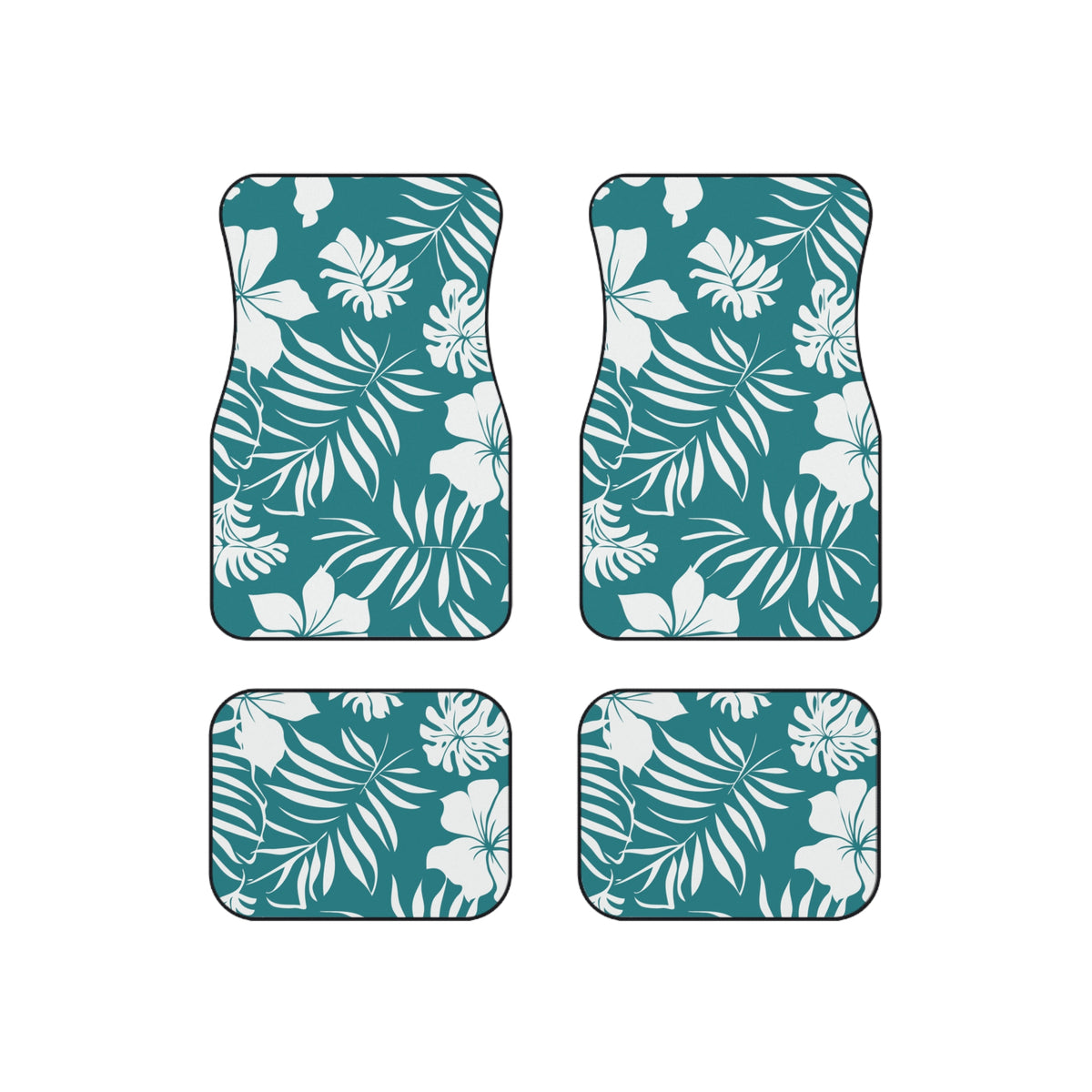 Tropical Floral Car Floor Mats – 4-Piece Set