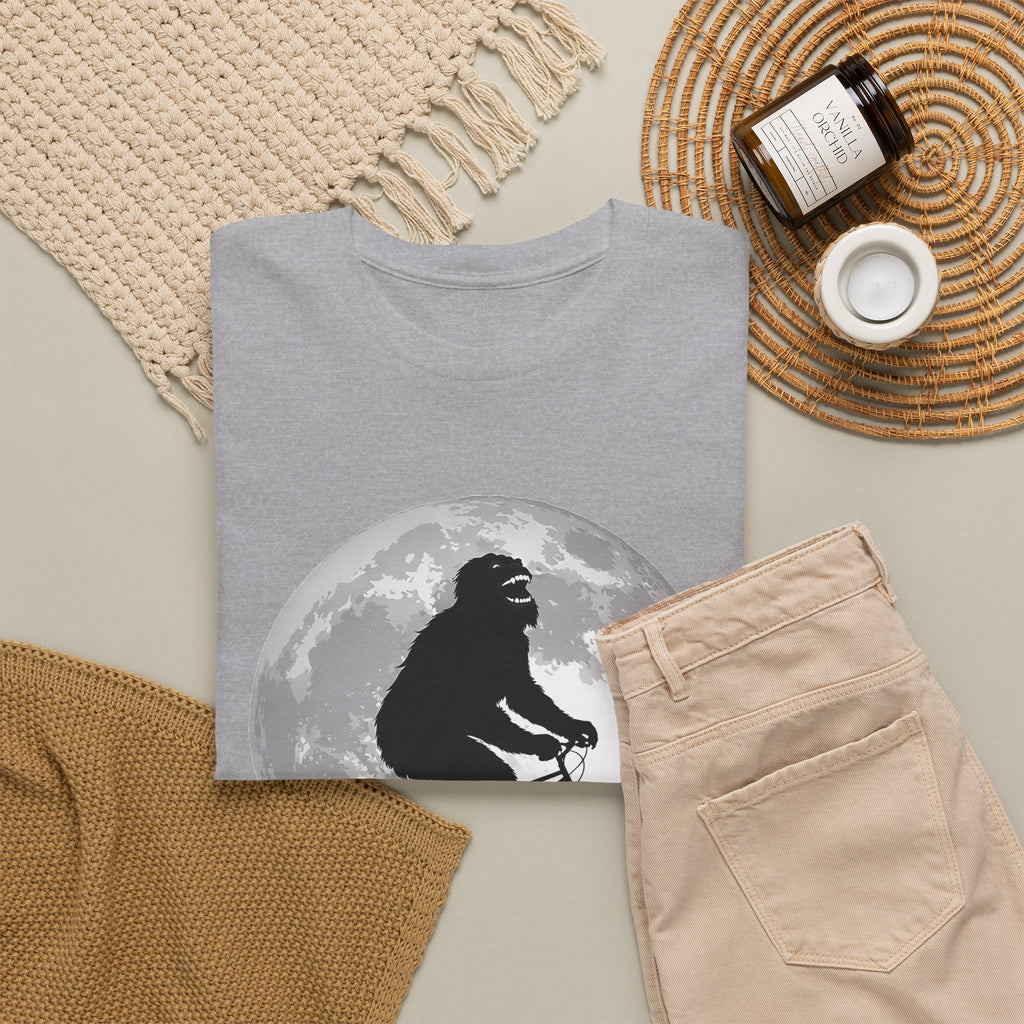 Bigfoot Bicycle T-Shirt – Moon & Nature Adventure Graphic Tee