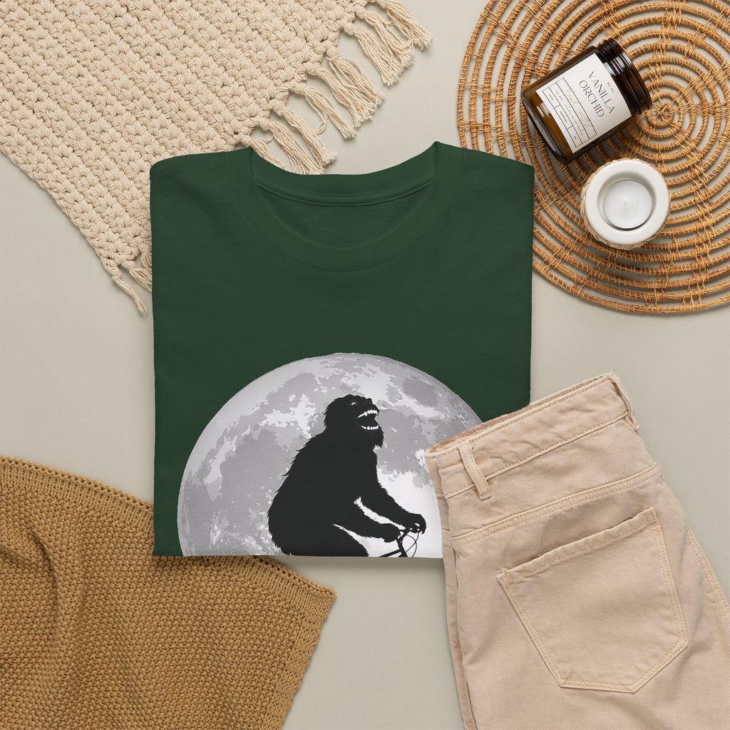 Bigfoot Bicycle T-Shirt – Moon & Nature Adventure Graphic Tee