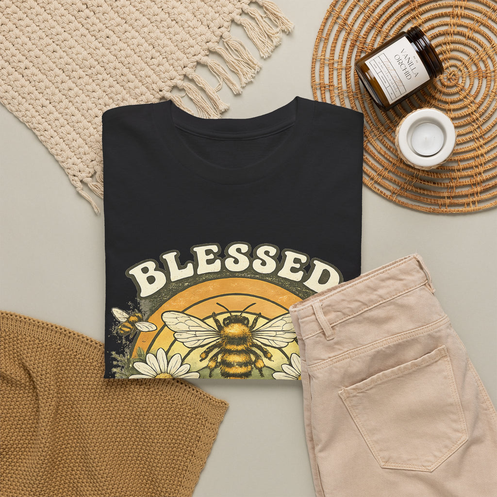 Blessed Bee T-Shirt – Christian Faith & Floral Bee Graphic Tee