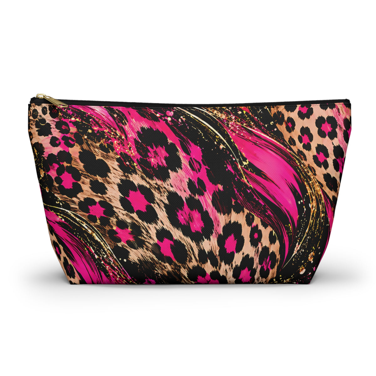 Pink Leopard Pouch – Black & Gold Animal Print