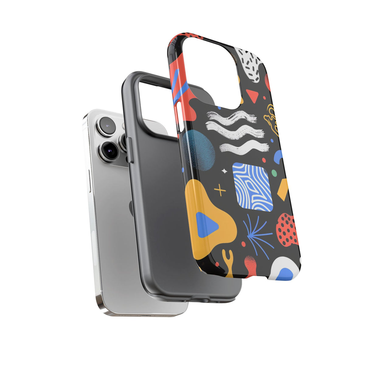 Colorful Abstract Tough Phone Case – Modern Geometric Design