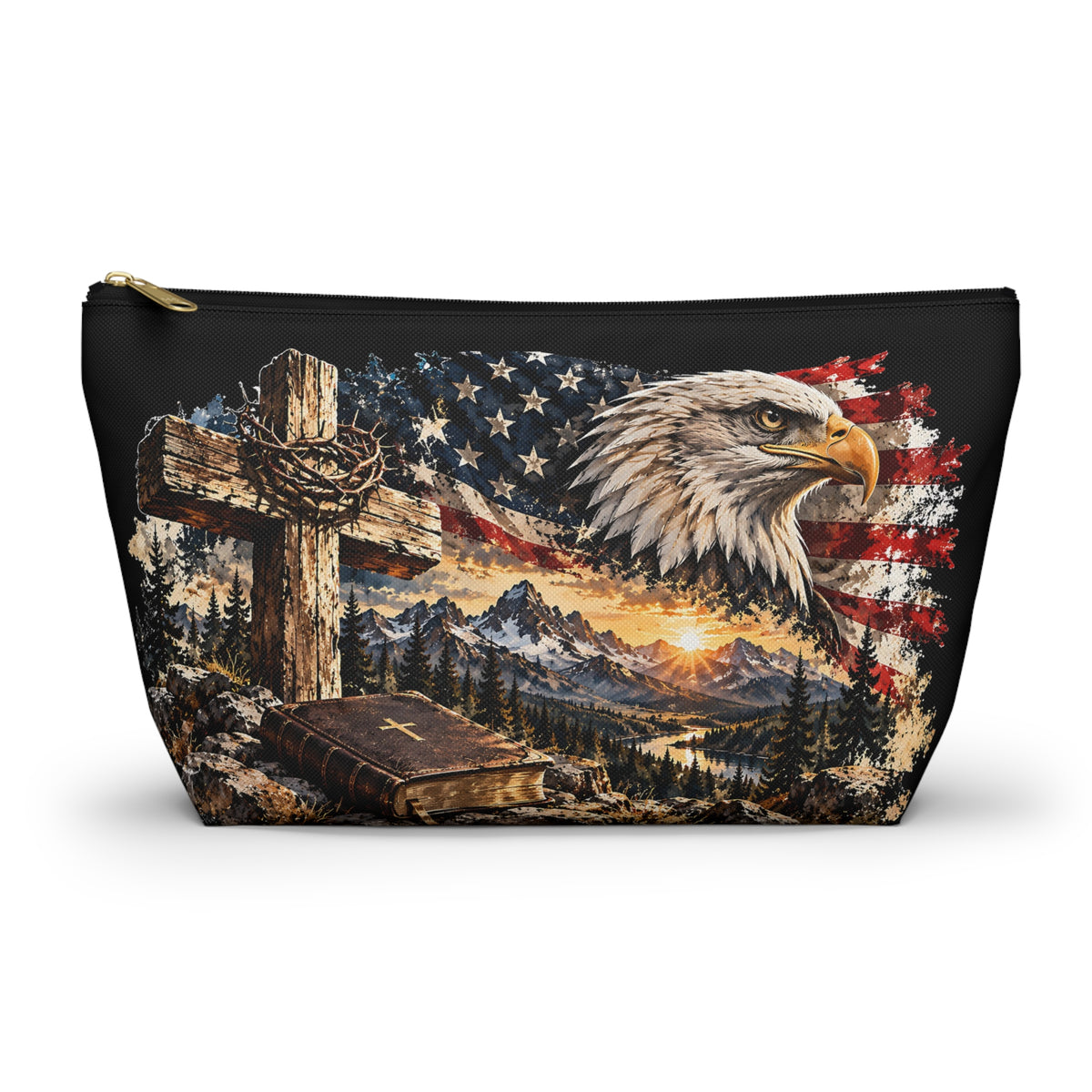 Faith & Freedom Pouch – American Eagle Christian Graphic