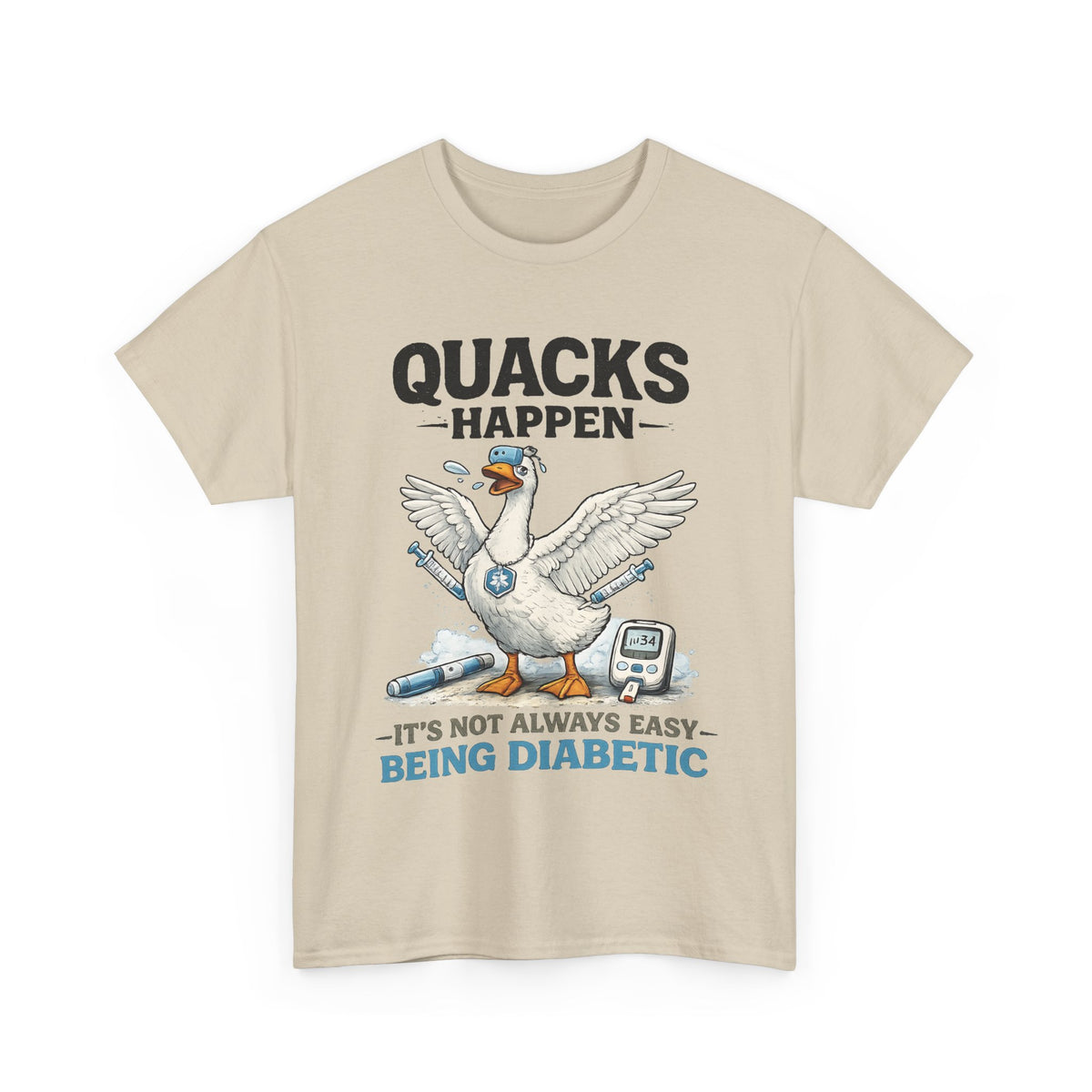 “Quacks Happen” Diabetes T-Shirt – Funny Diabetic Duck Graphic Tee