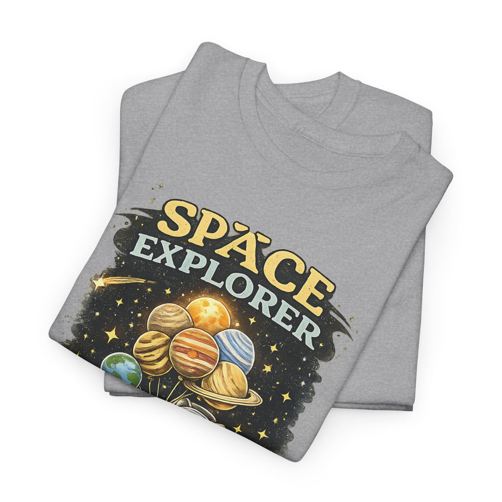 Space Explorer T-Shirt – Astronaut, Galaxy & Planets Graphic Tee