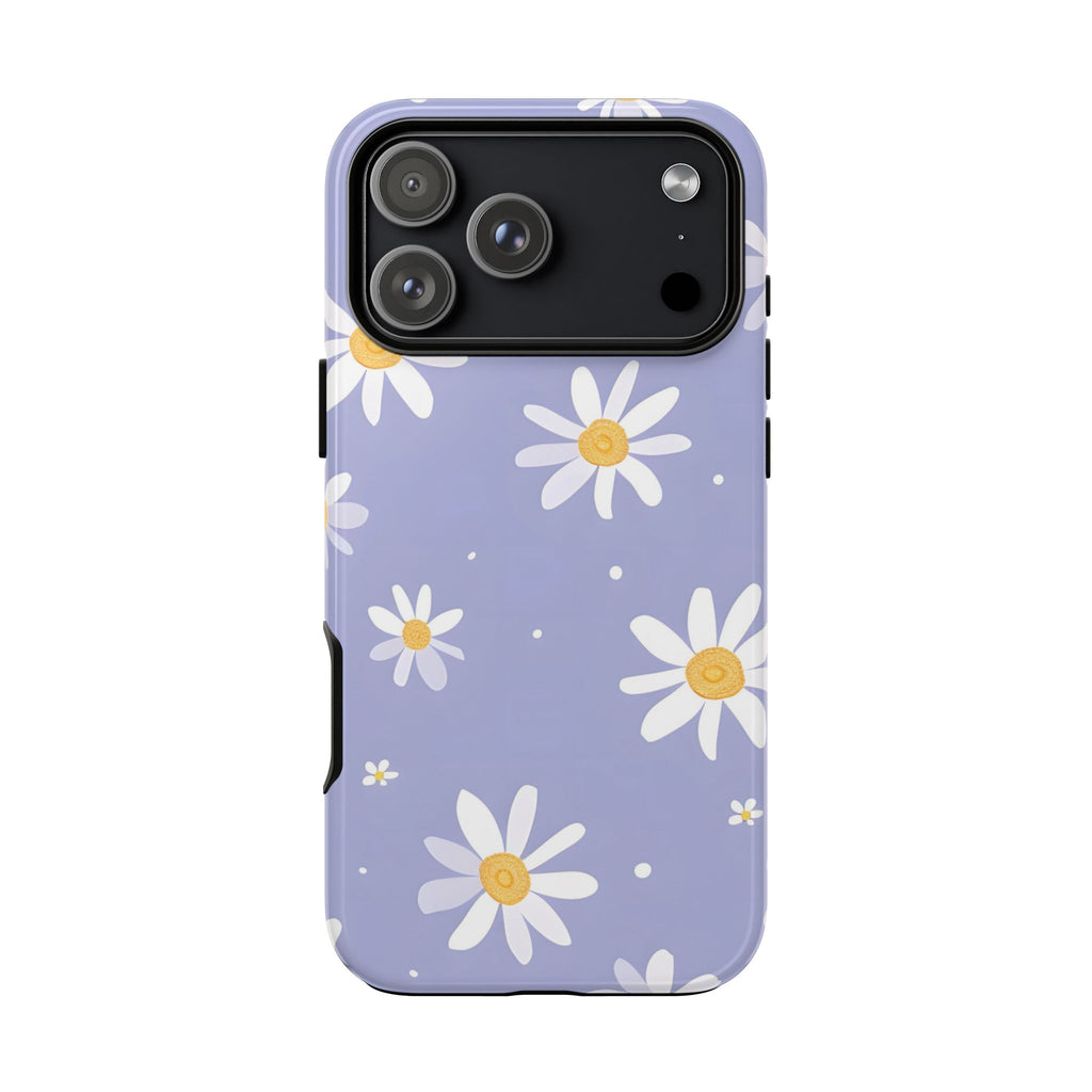Lavender Daisy Tough Phone Case – Floral Pattern Design