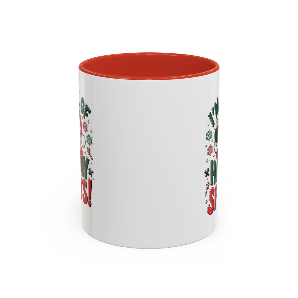 Funny Christmas Mug – “I’m Full of Holiday Spirits” Santa Coffee Mug