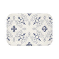 Blue Mediterranean Tile Bath Mat – Elegant Ornamental Bathroom Decor