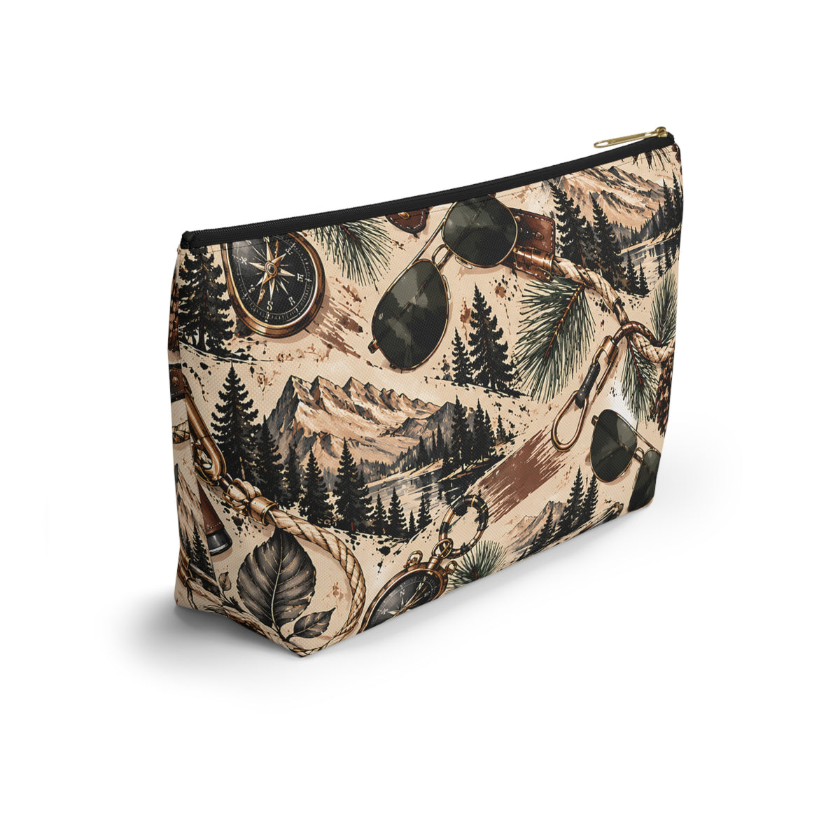 Mountain Adventure Pouch – Vintage Outdoor Explorer Print