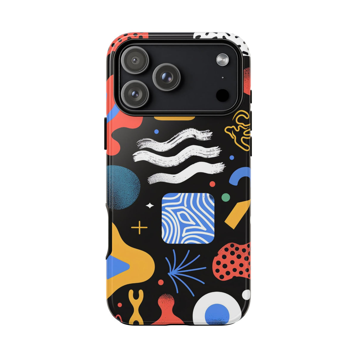 Colorful Abstract Tough Phone Case – Modern Geometric Design
