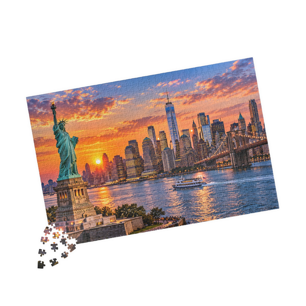 New York City Puzzle – Statue of Liberty & Manhattan Skyline (110/252/520/1014 pcs)