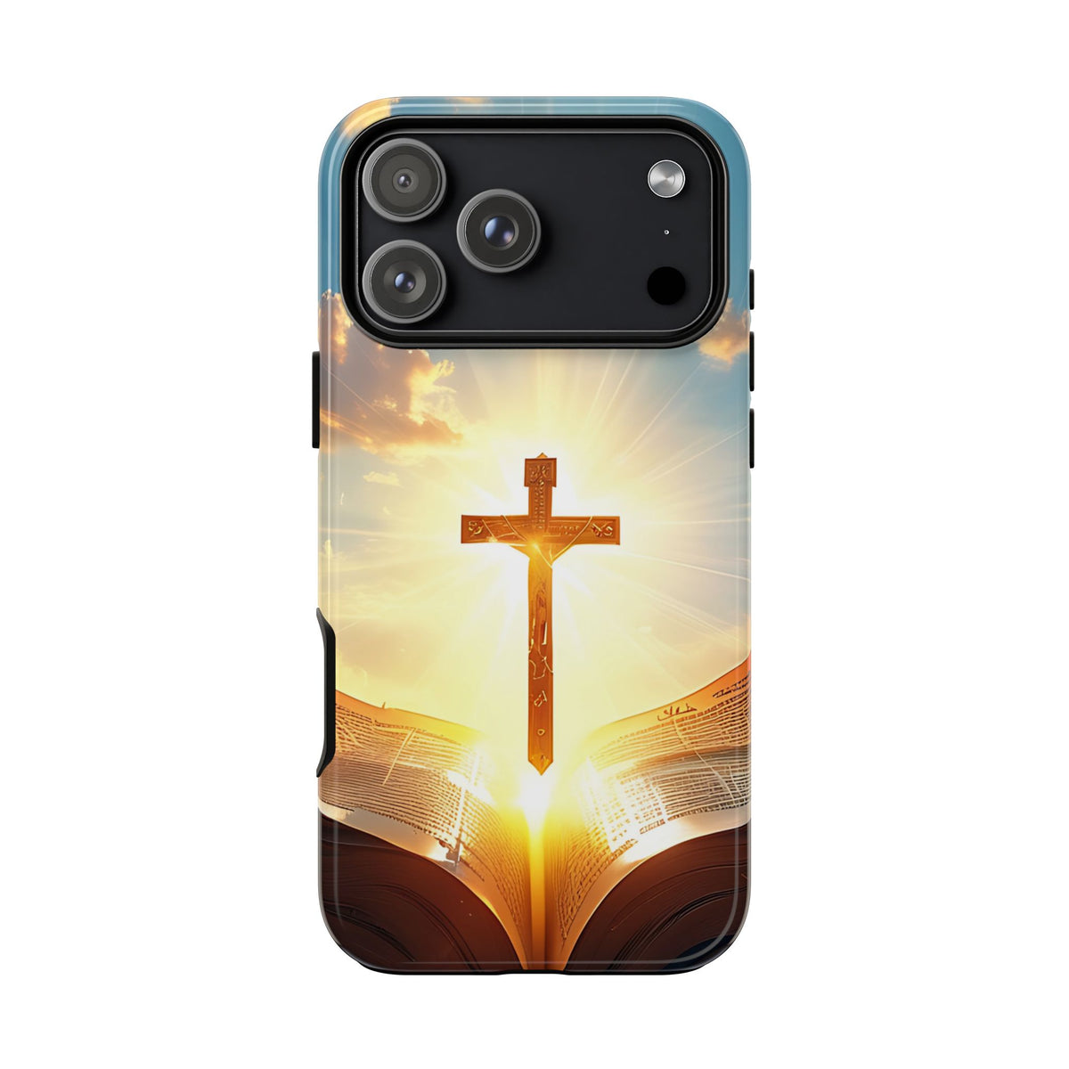Christian Cross & Bible Tough Phone Case – Faith Design