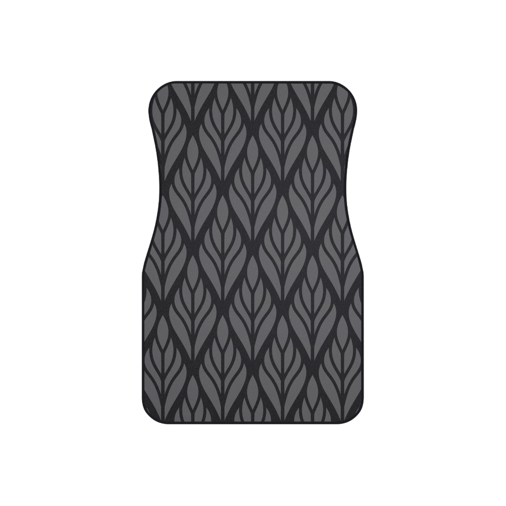 Black Geometric Car Floor Mats – Modern 4-Piece Set