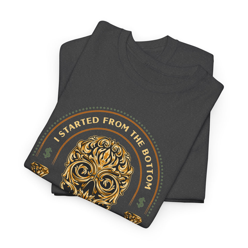 “Started From the Bottom” Skull T-Shirt – Vintage Biker Graphic Tee