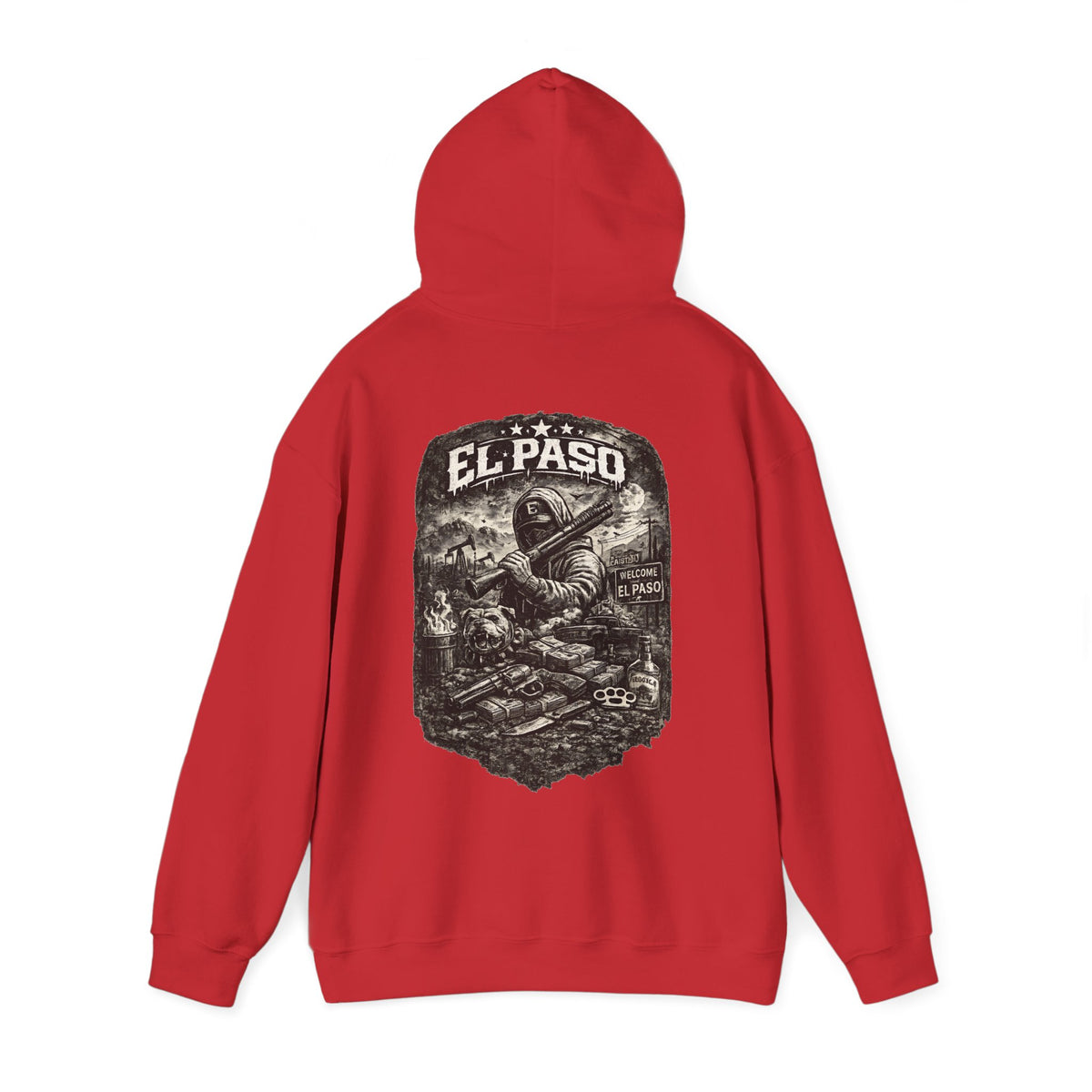 El Paso Hoodie Texas Border Streetwear, Dark Western Graphic Hoodie, Urban Unisex Sweatshirt