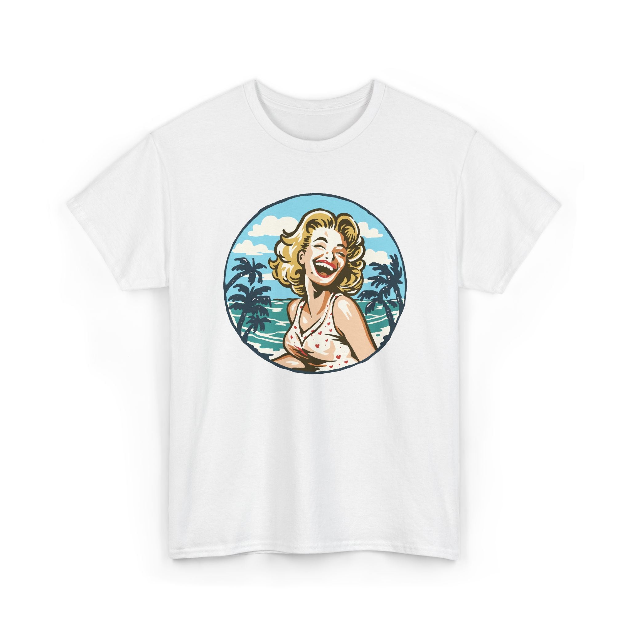 Vintage Beach Girl Graphic T-Shirt | Retro Summer Style Tee – Bamerix
