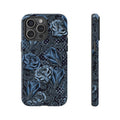 Dark Blue Rose Phone Case – Gothic Floral Tough Case