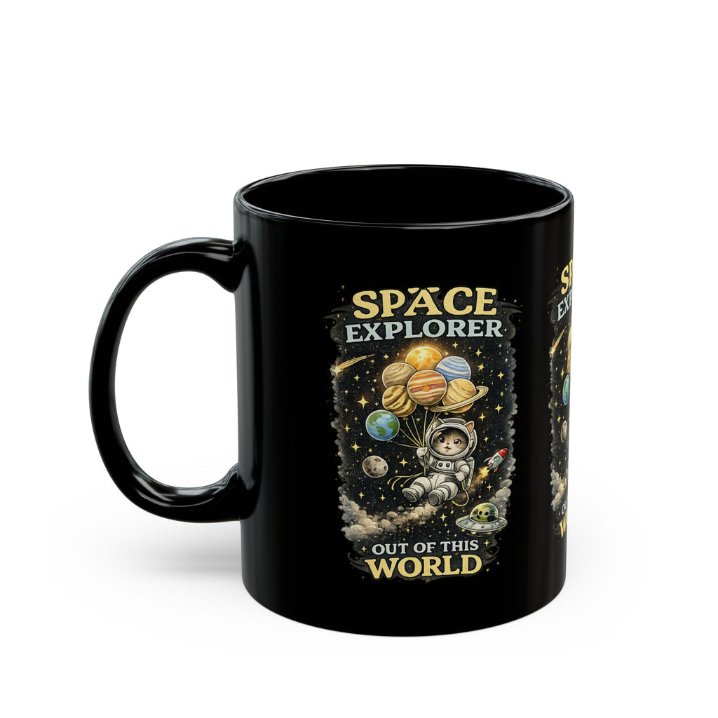 Space Explorer Cat Mug Cute Astronaut Kitty Coffee Cup Out of This World Gift