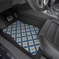 Blue Tile Pattern Car Floor Mats – 4-Piece Set