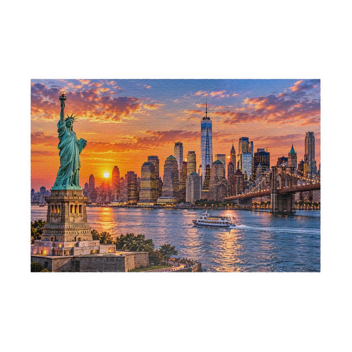 New York City Puzzle – Statue of Liberty & Manhattan Skyline (110/252/520/1014 pcs)