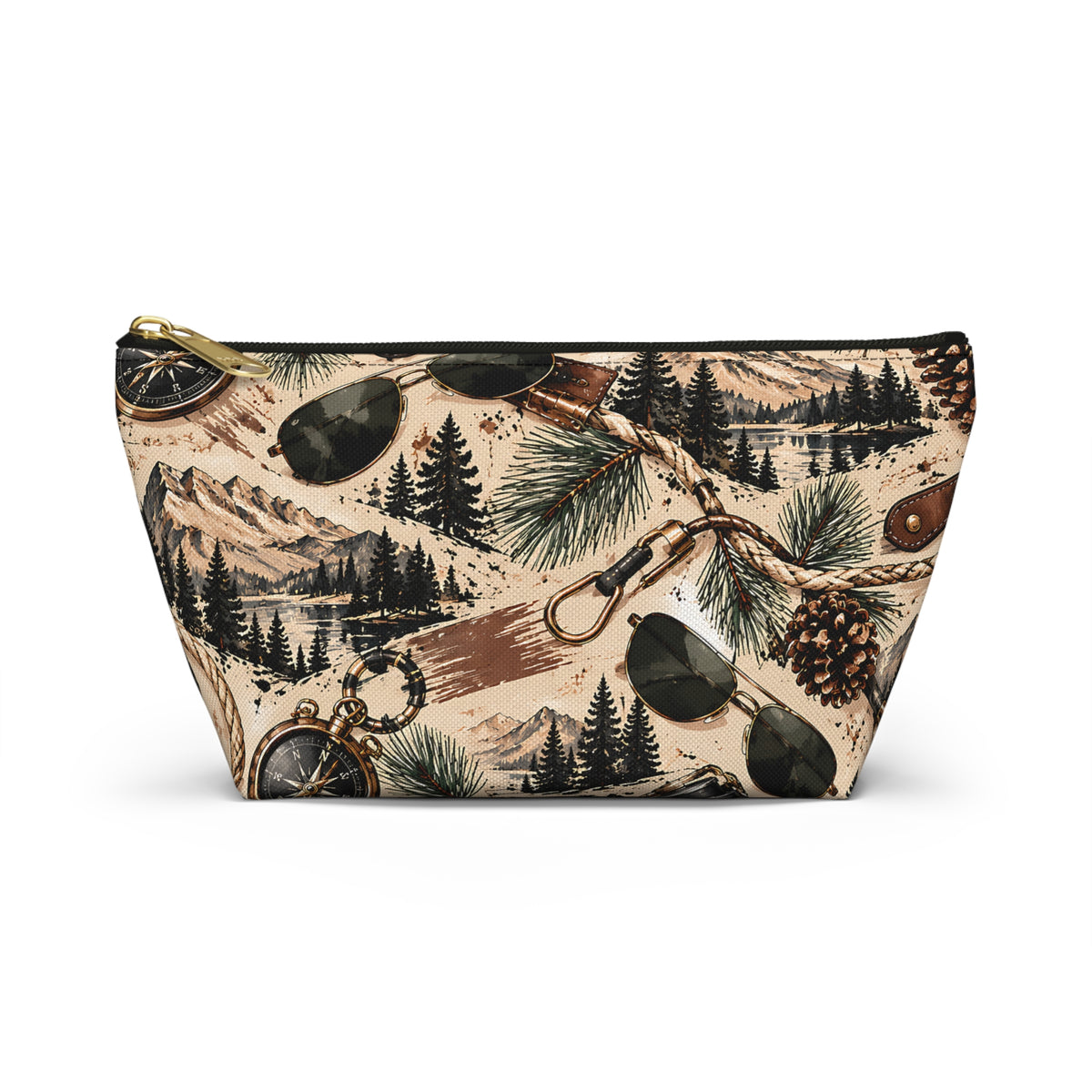 Mountain Adventure Pouch – Vintage Outdoor Explorer Print