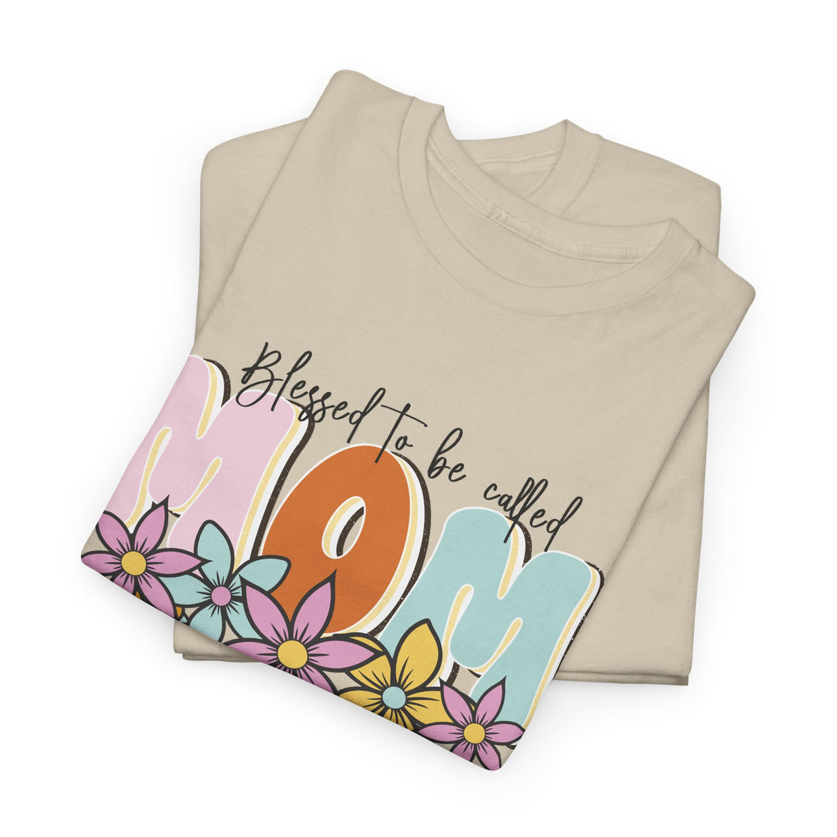 “Blessed to Be Called Mom” T-Shirt – Floral Motherhood Graphic Tee