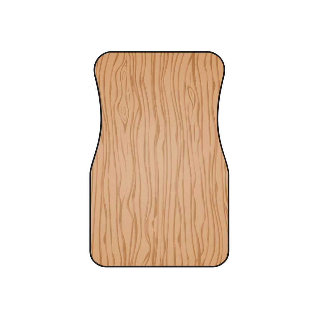 Light Wood Grain Car Floor Mats – 4-Piece Set