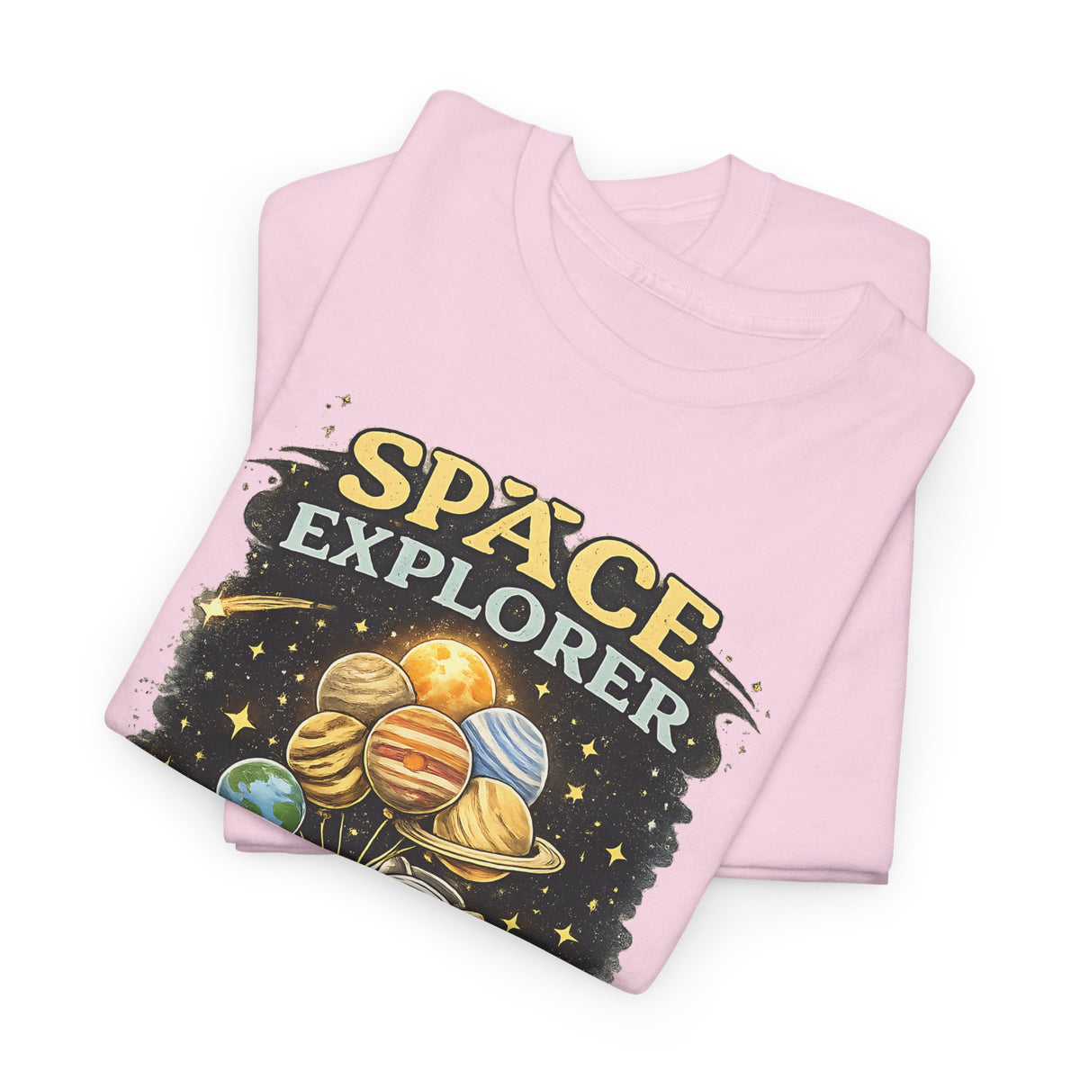 Space Explorer T-Shirt – Astronaut, Galaxy & Planets Graphic Tee