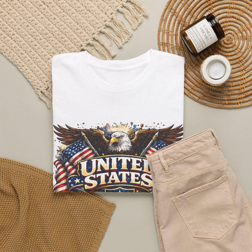 Patriotic USA T-Shirt – American Eagle & US Flag Graphic Tee