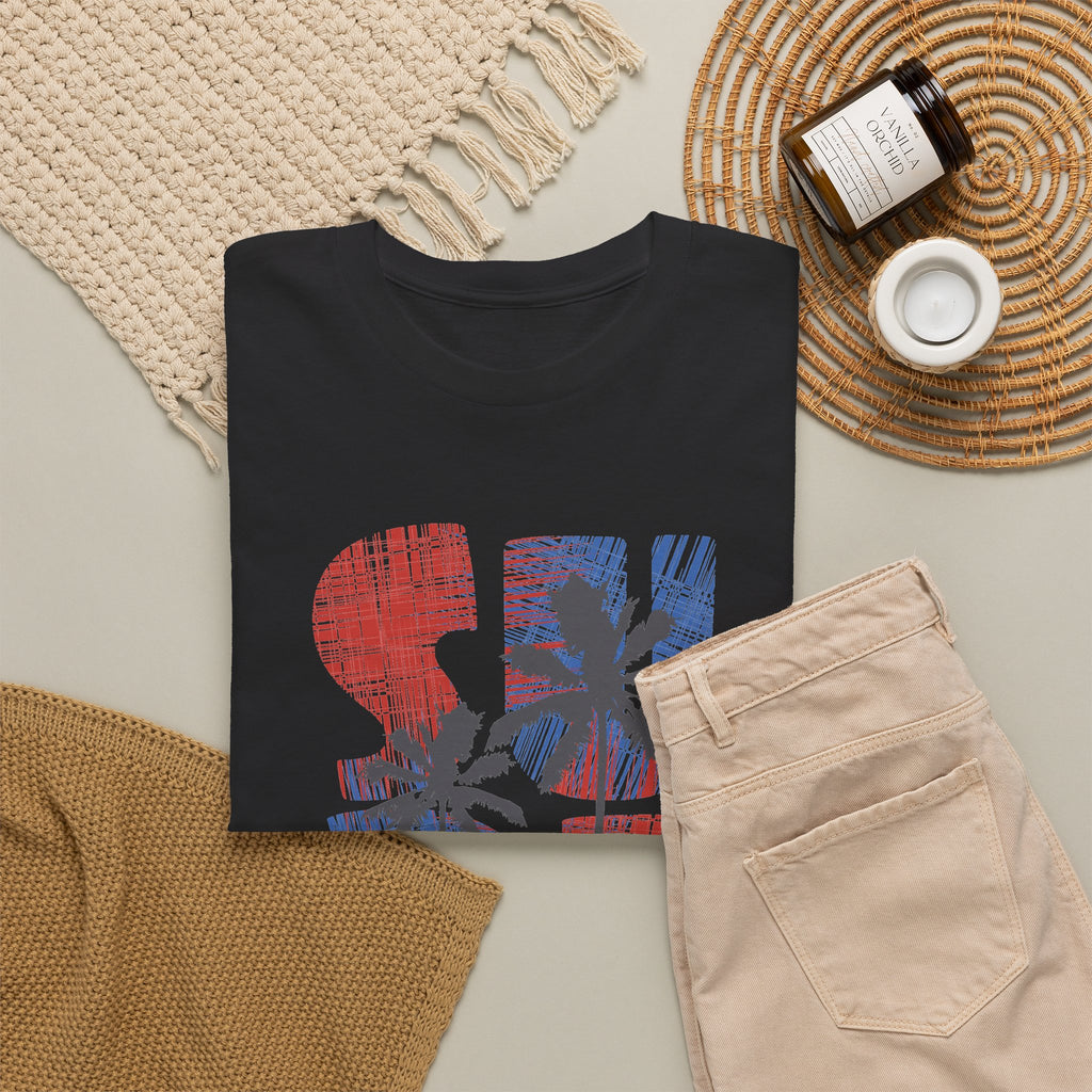 California Surf T-Shirt – Retro Surfboard & Palm Trees Graphic Tee