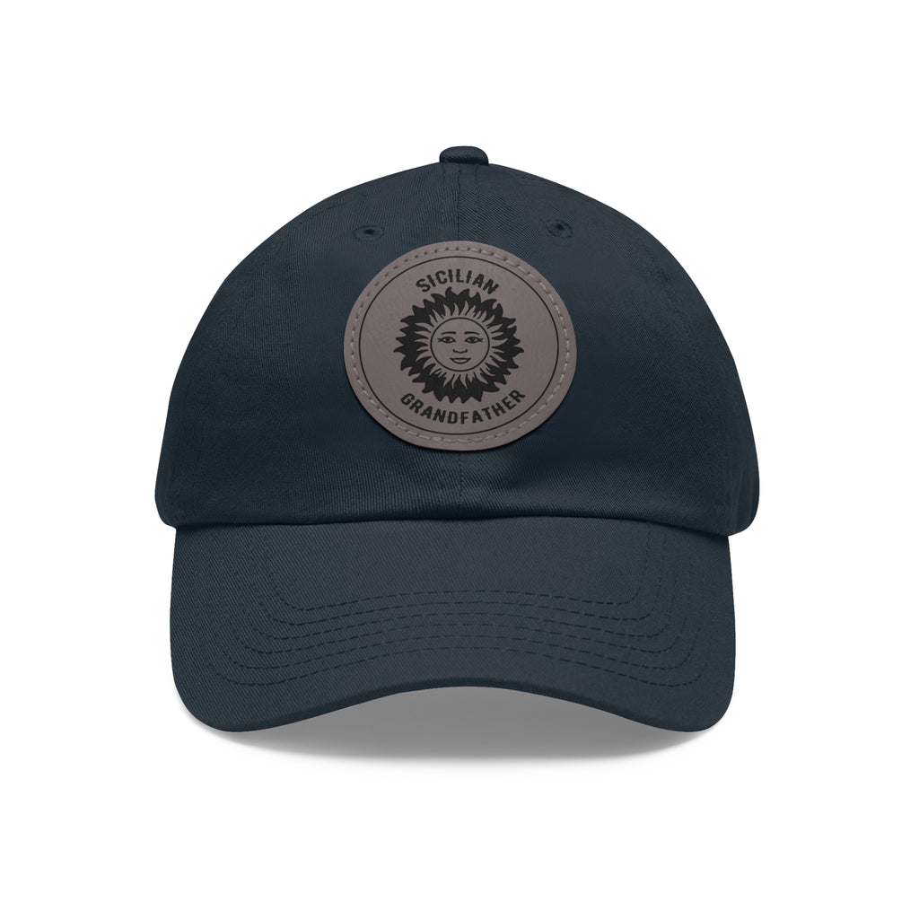Sicilian Grandfather Leather Patch Hat – Italian Grandpa Gift Baseball Cap