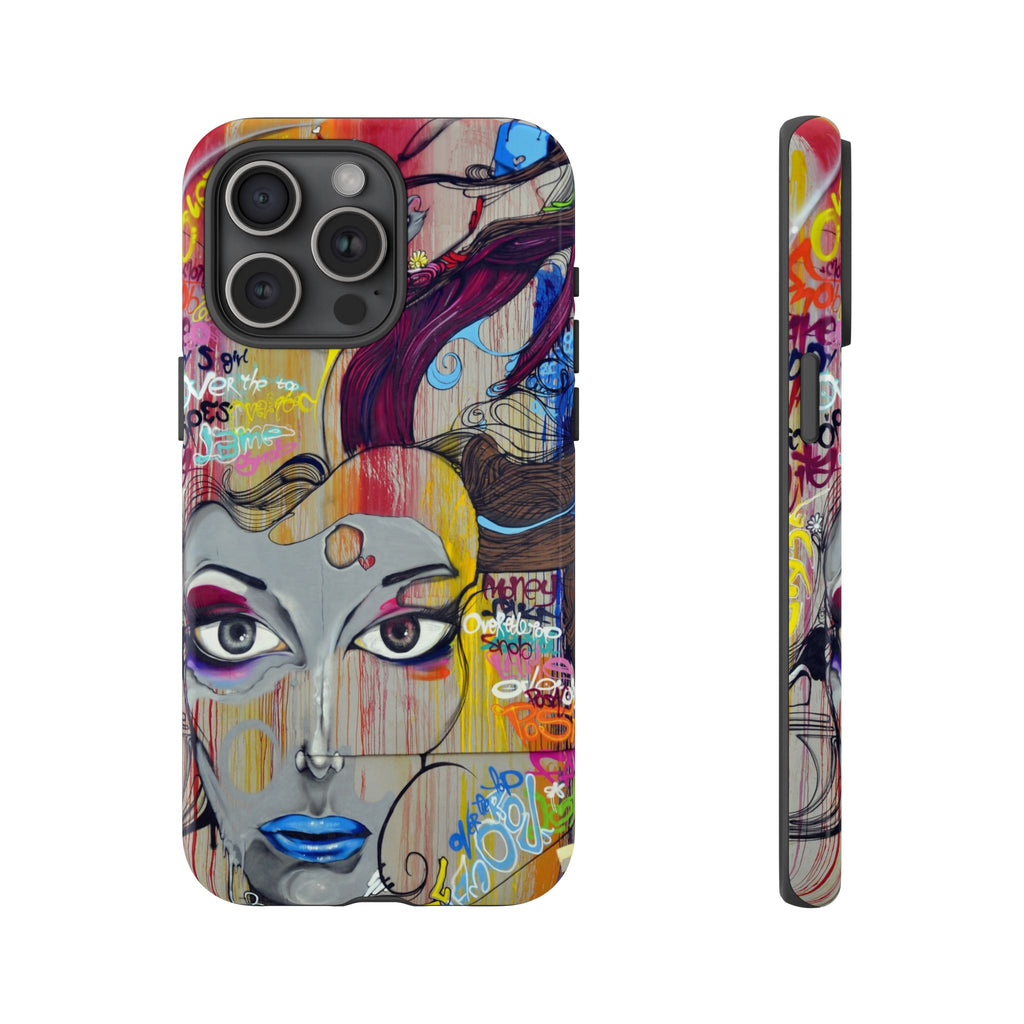Urban Graffiti Girl Phone Case – Colorful Street Art Tough Case