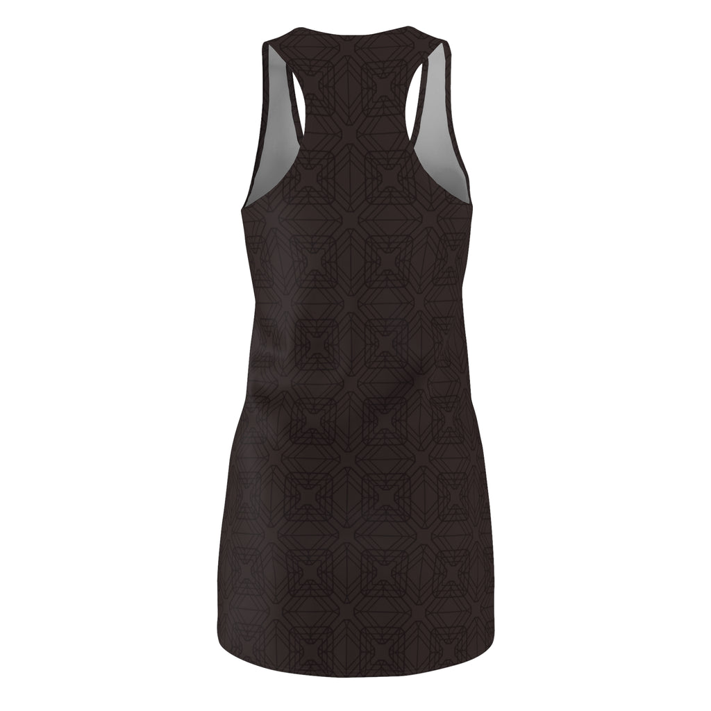 Black Geo Racerback Dress  Women's Printed Cut & Sew AOP