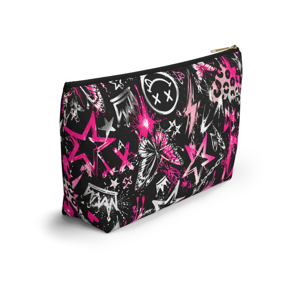 Pink Graffiti Pouch – Smiley Heart Streetwear Print