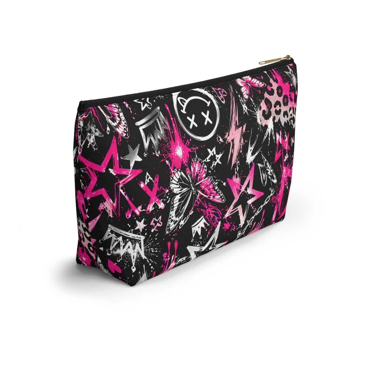 Pink Graffiti Pouch – Smiley Heart Streetwear Print
