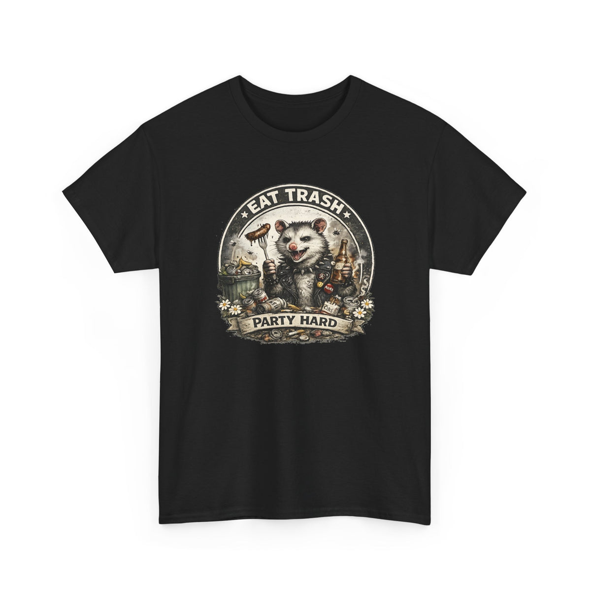 “Eat Trash, Party Hard” Opossum T-Shirt – Funny Graphic Tee