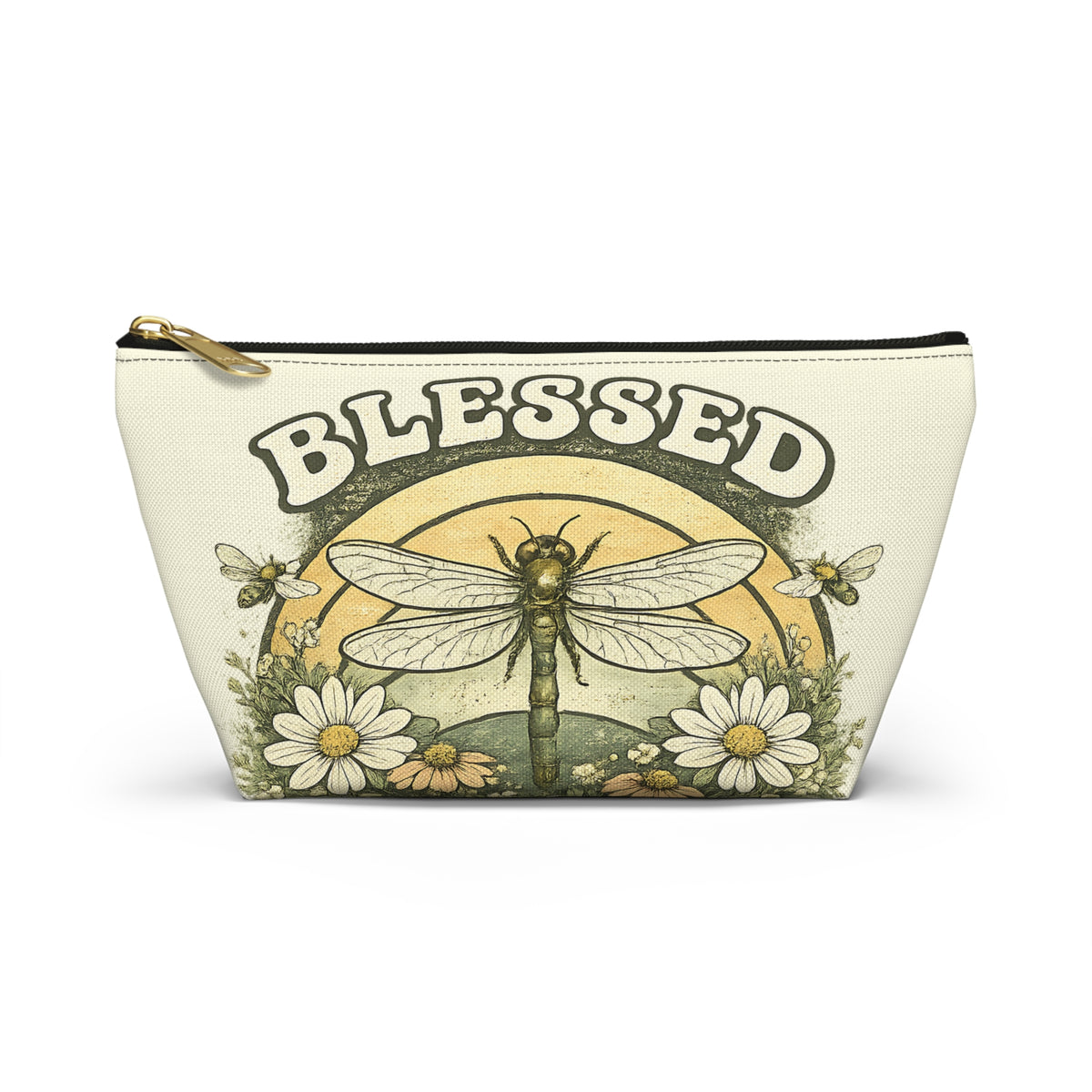Blessed Dragonfly Pouch – Vintage Botanical Floral Print
