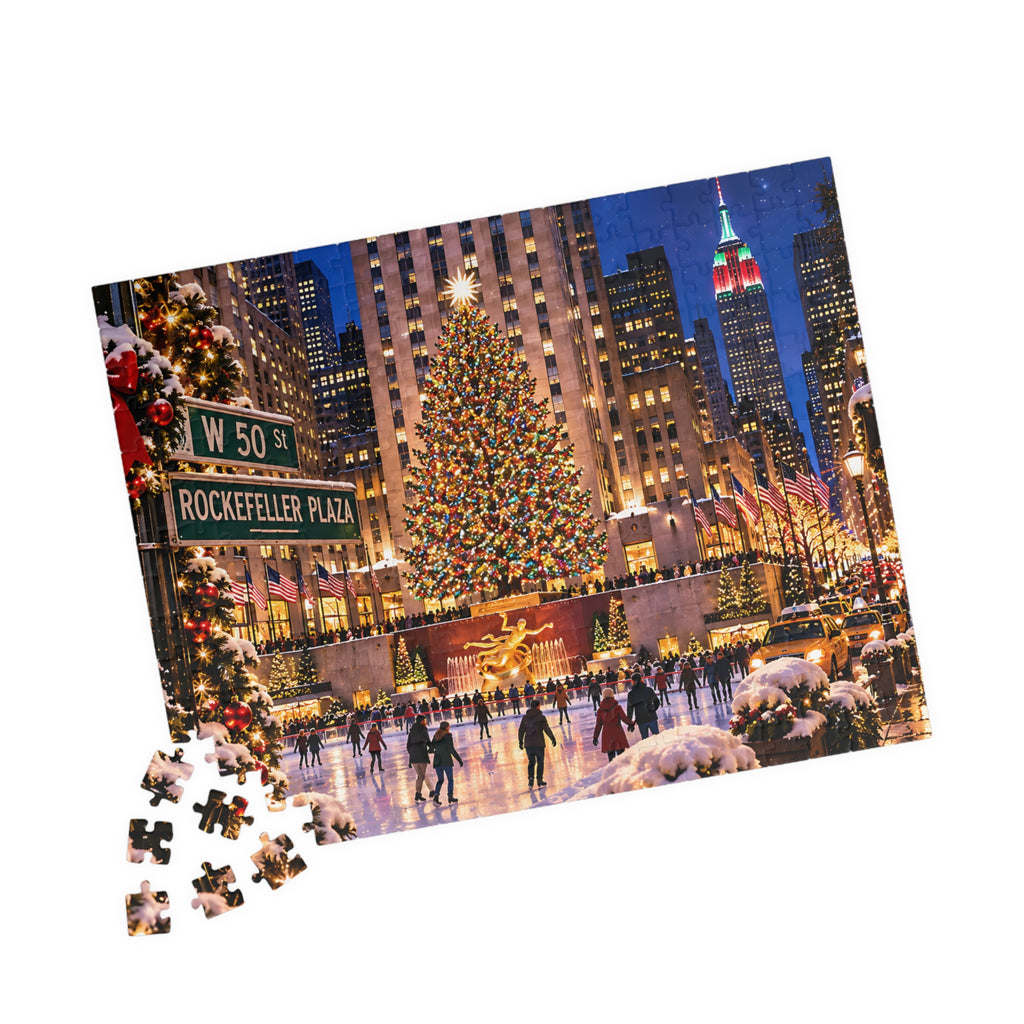 New York Christmas Puzzle – Rockefeller Center Jigsaw Puzzle (110, 252, 520, 1014-piece)