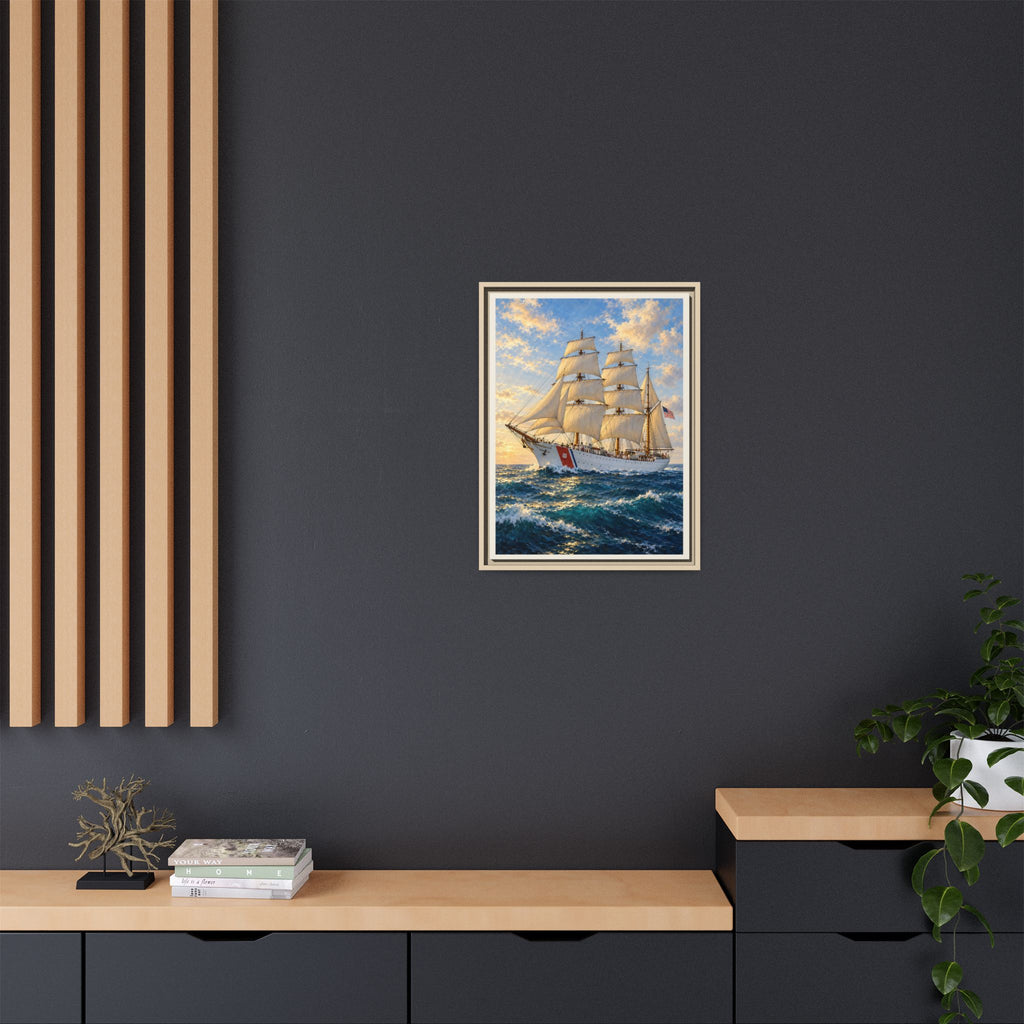 USCGC Eagle (WIX-327) Framed Canvas – US Coast Guard Tall Ship Art