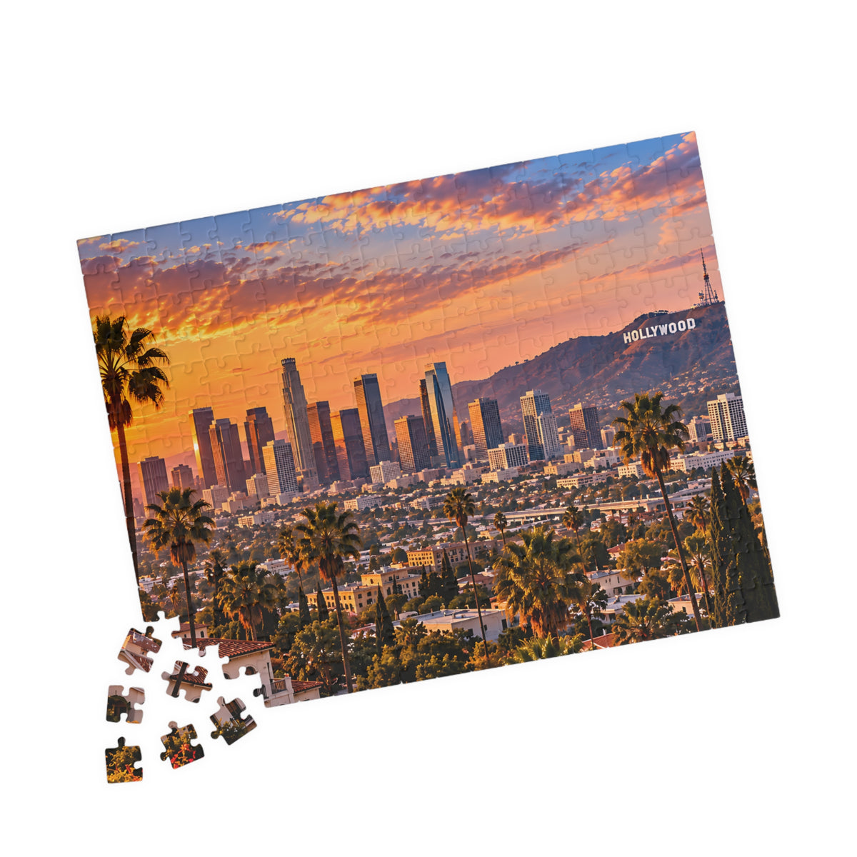 Los Angeles Puzzle – Hollywood & California Skyline Jigsaw Puzzle (110, 252, 520, 1014-piece)
