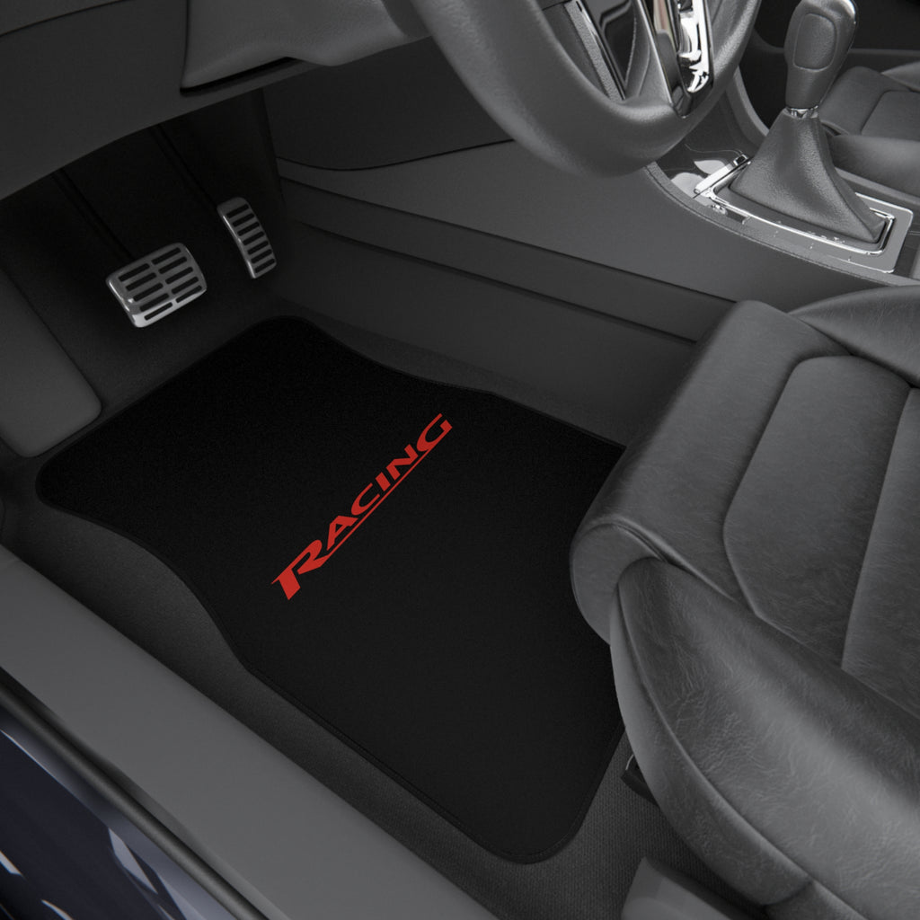 Racing Car Floor Mats – Black & Red 4-Piece Set
