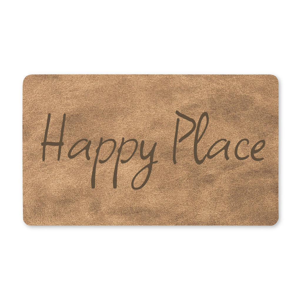 Happy Place Doormat – Rustic Neutral Home Entryway Mat