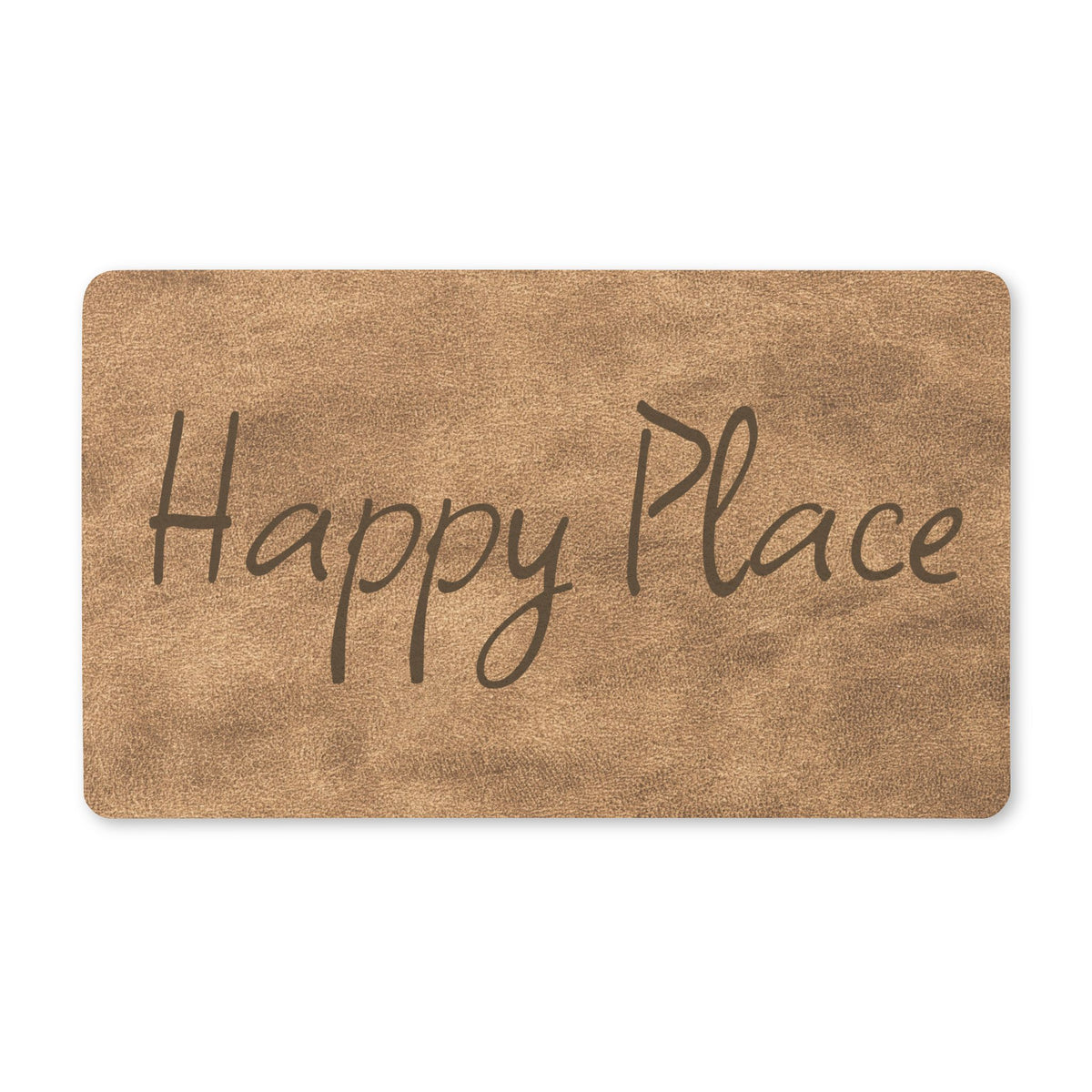 Happy Place Doormat – Rustic Neutral Home Entryway Mat